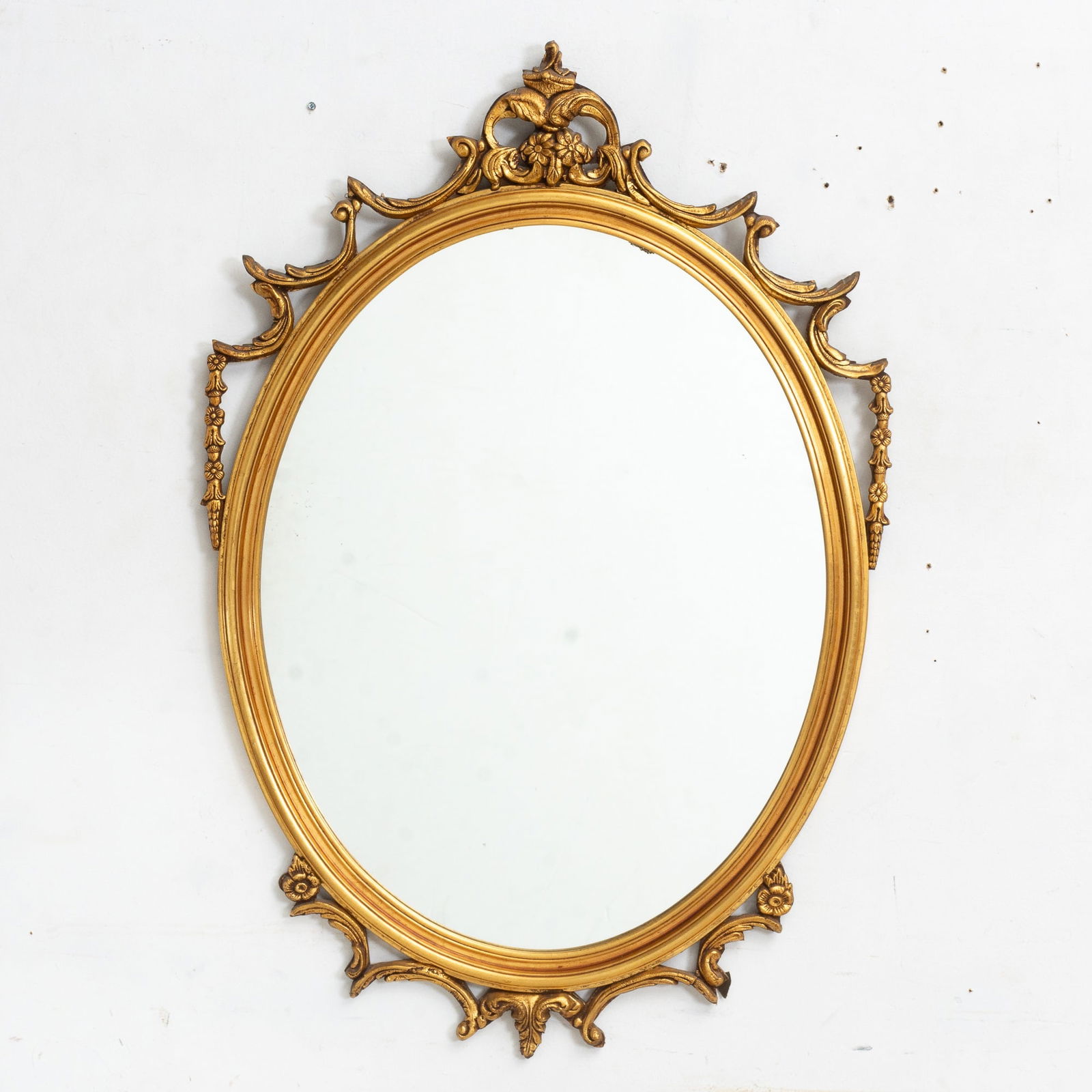 Carved Gilt Oval Mirror (1 of 4)