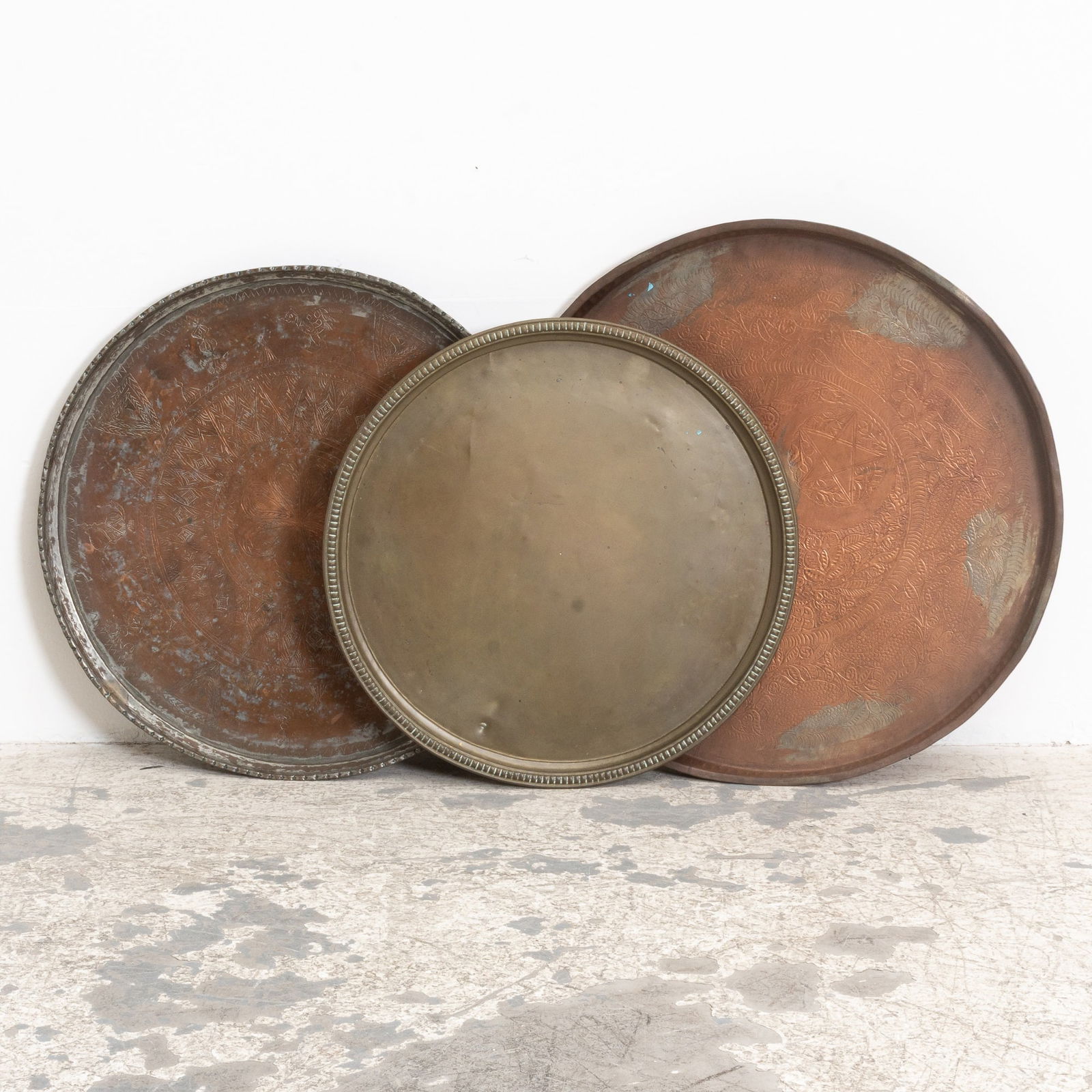 Group of Three Oversized Round Trays (1 of 6)