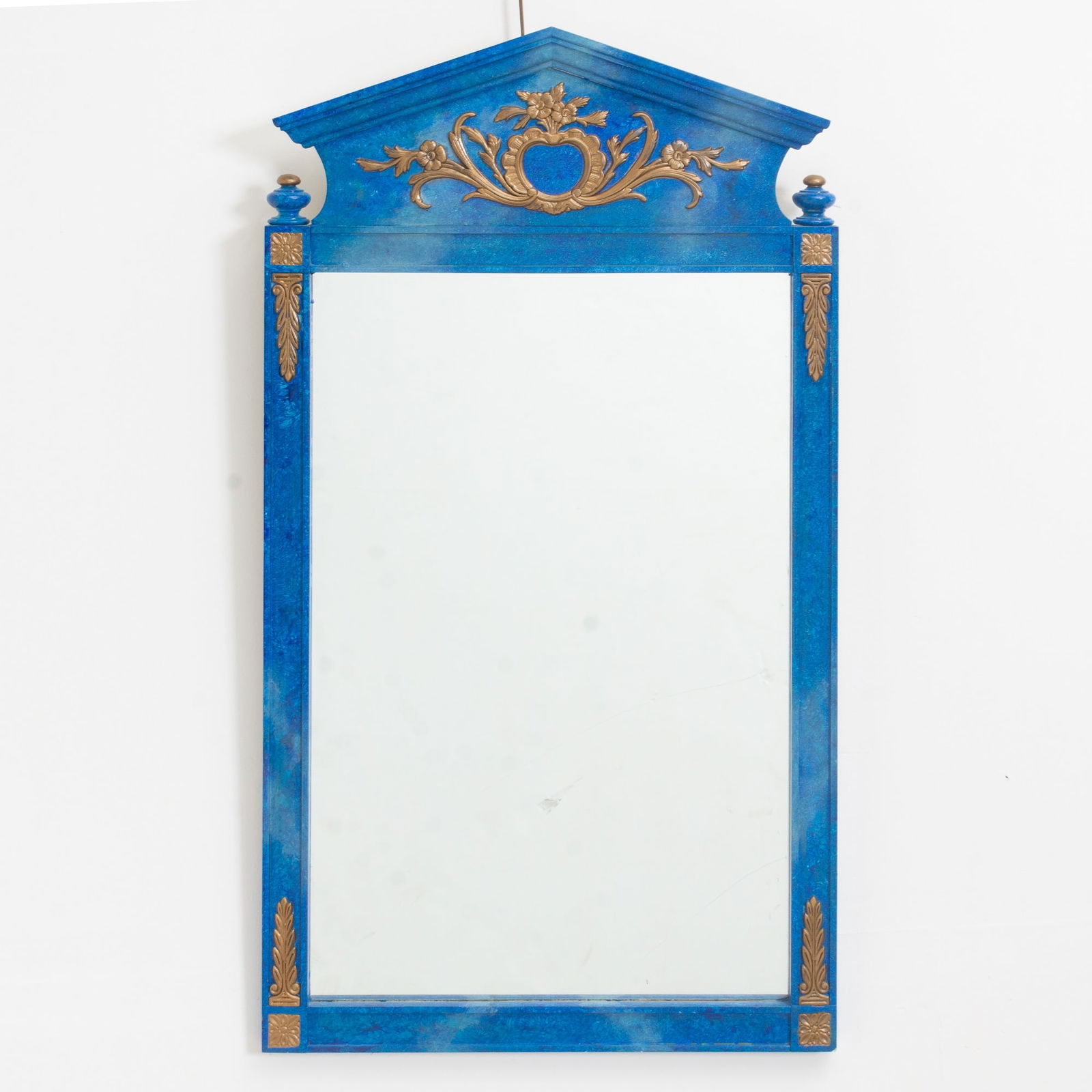 Blue Painted Neoclassical Style Mirror (1 of 5)