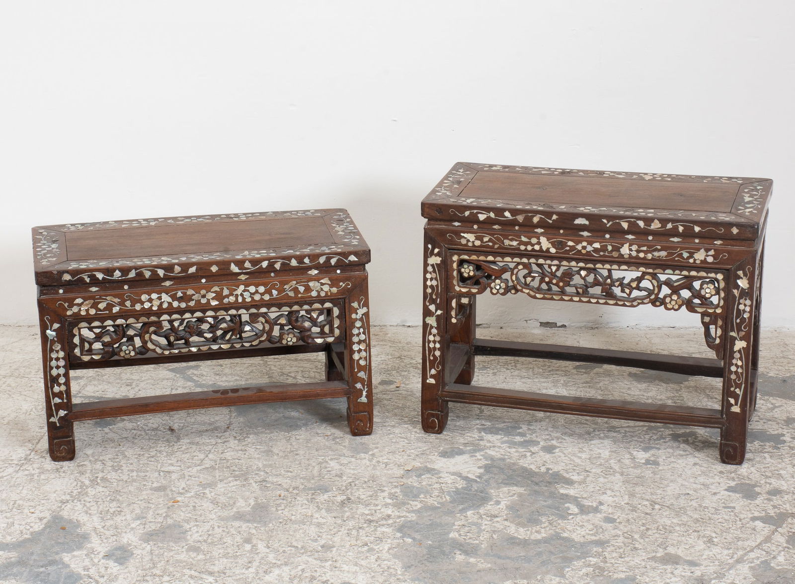 Two Southeast Asian Mother of Pearl Inlaid Low Tables (1 of 9)