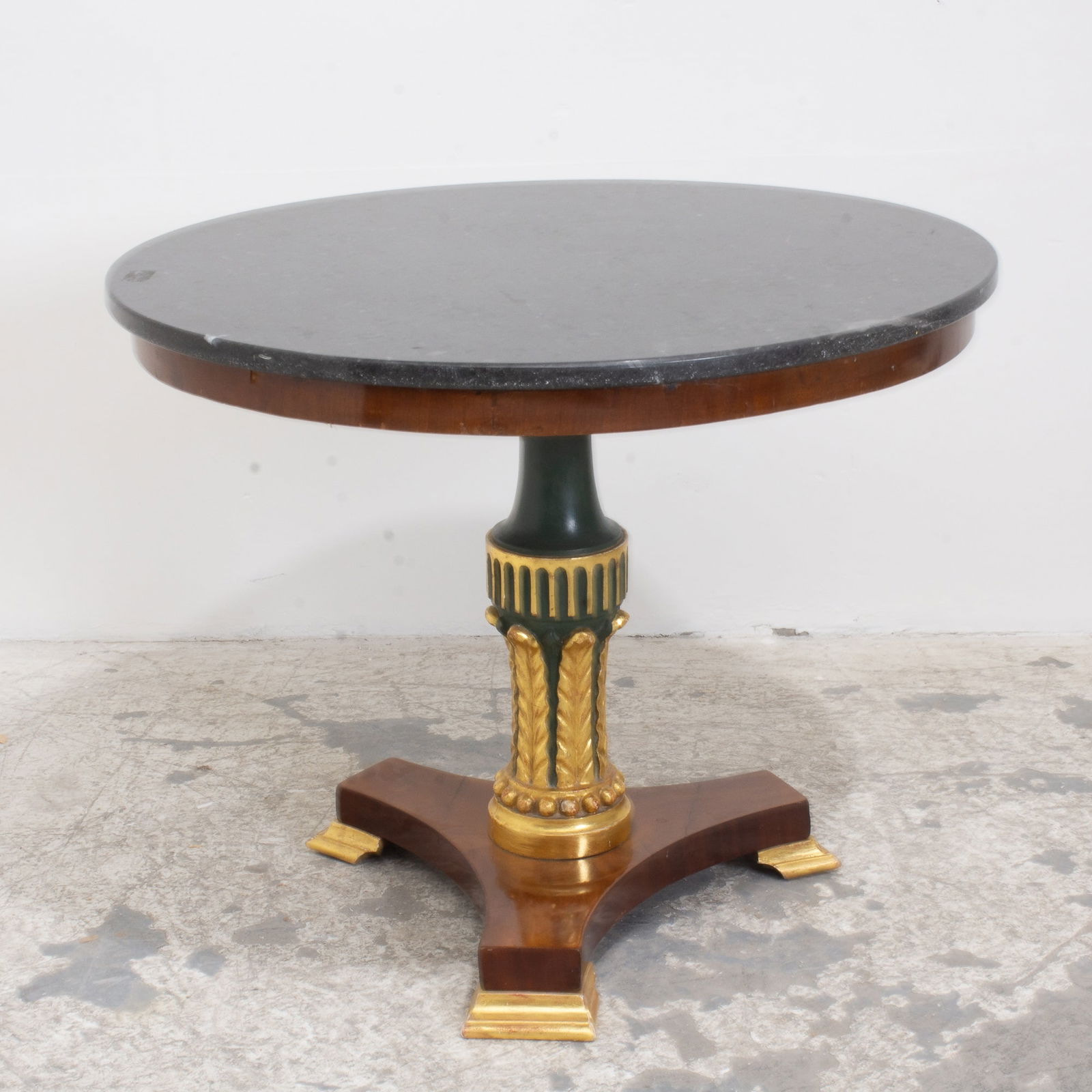 Neoclassical Style Partial Gilt Marble Top Occasional Table (1 of 4)