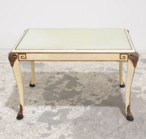 Cream Painted Low Table with Rams Heads and Greek Key Decoration
