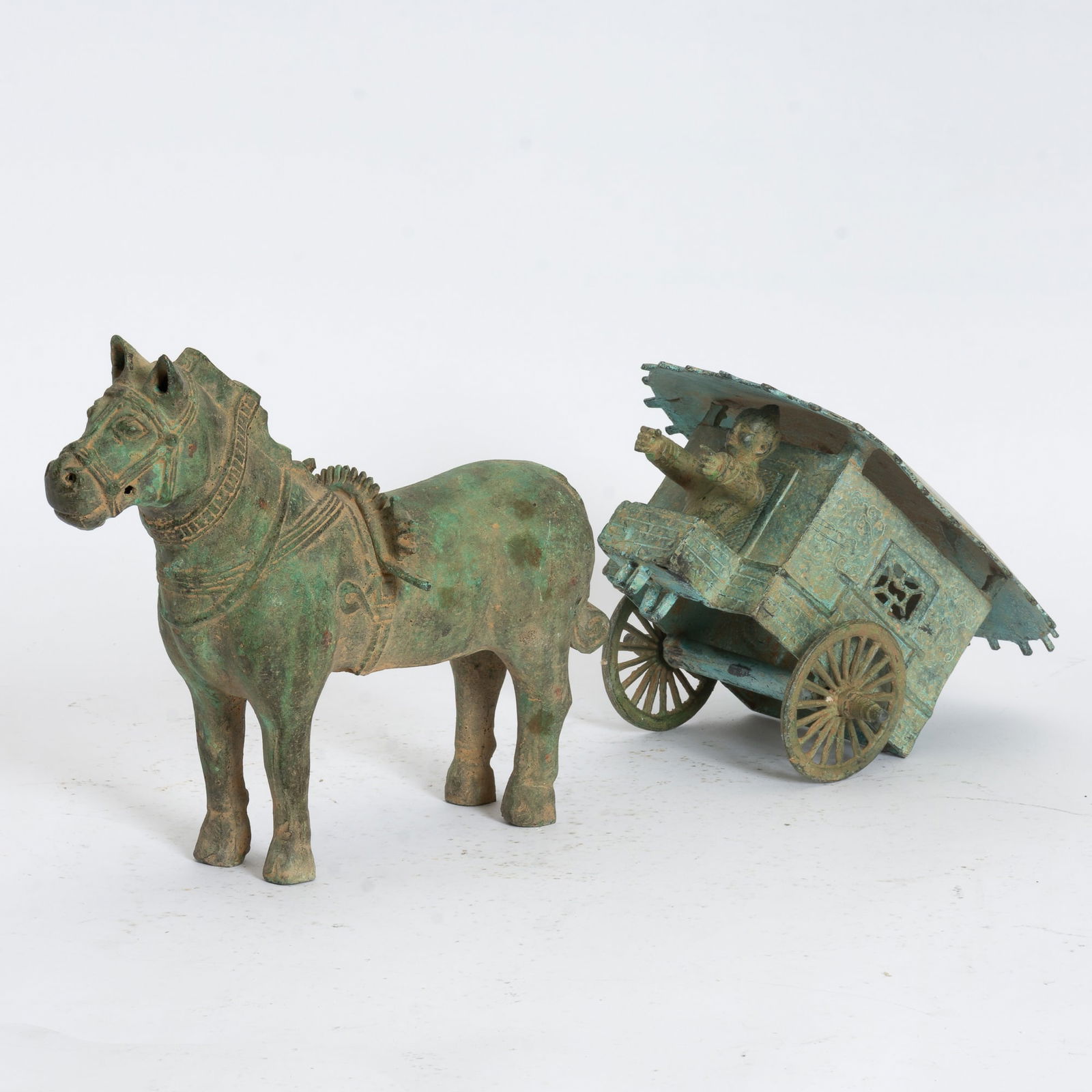 Two Chinese Han Style Patinated Metal Figures (1 of 7)