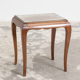 Mahogany Mirrored Top Side Table