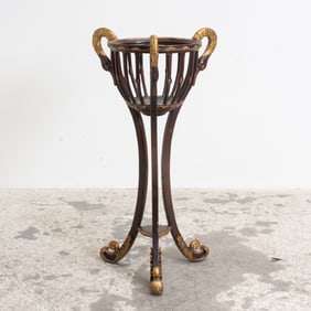 Regency Style Mahogany Partial Gilt Painted Plant Stand