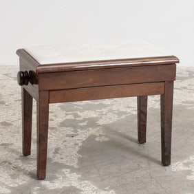 Mahogany Upholstered Piano Bench