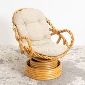 Mid-Century Modern Rattan Egg Chair