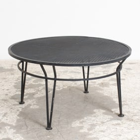 Modern Painted Metal Circular Low Table