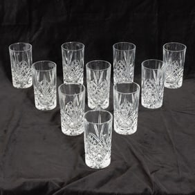 Set of Ten Cut Glass Tumblers