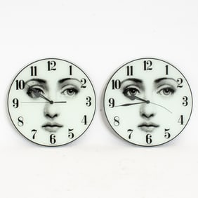 Pair of Contemporary Fornasetti Clocks