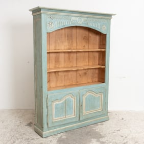 Light Blue Painted Pine Hutch