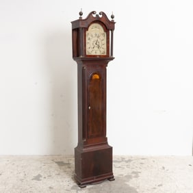 Federal Style Inlaid Mahogany Tall Case Clock