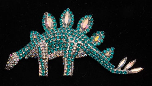 Bauer Stegosaurus Rhinestone Pin