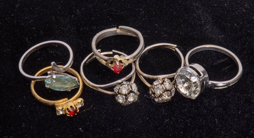 Group of Six Metal Rings