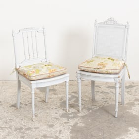 Two White Painted Side Chairs