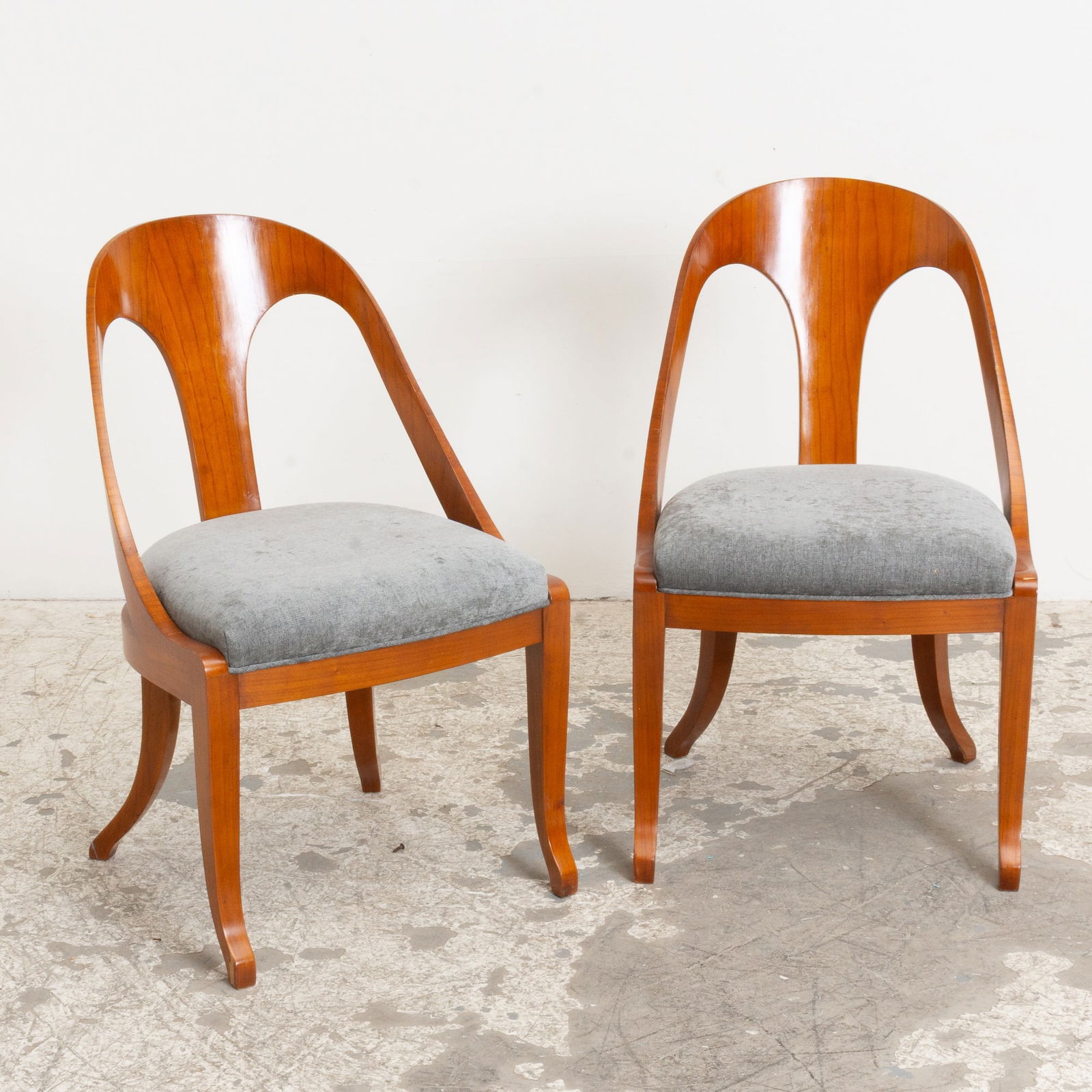 Pair of Regency Style Fruitwood Spoon-Back Chairs (1 of 4)