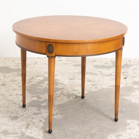 Empire Style Stained Wood Circular End Table