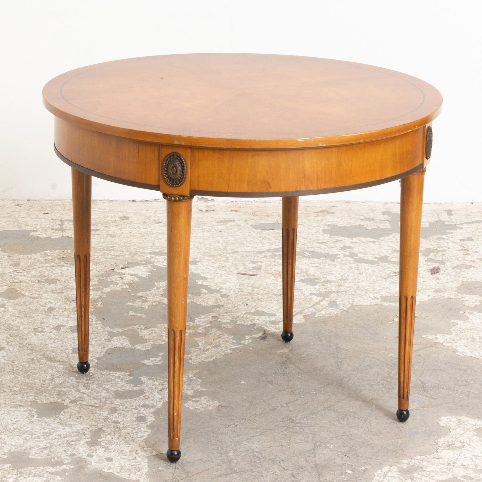 Empire Style Stained Wood Circular End Table (1 of 4)