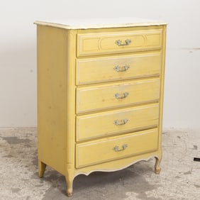 Yellow Painted Chest of Drawers