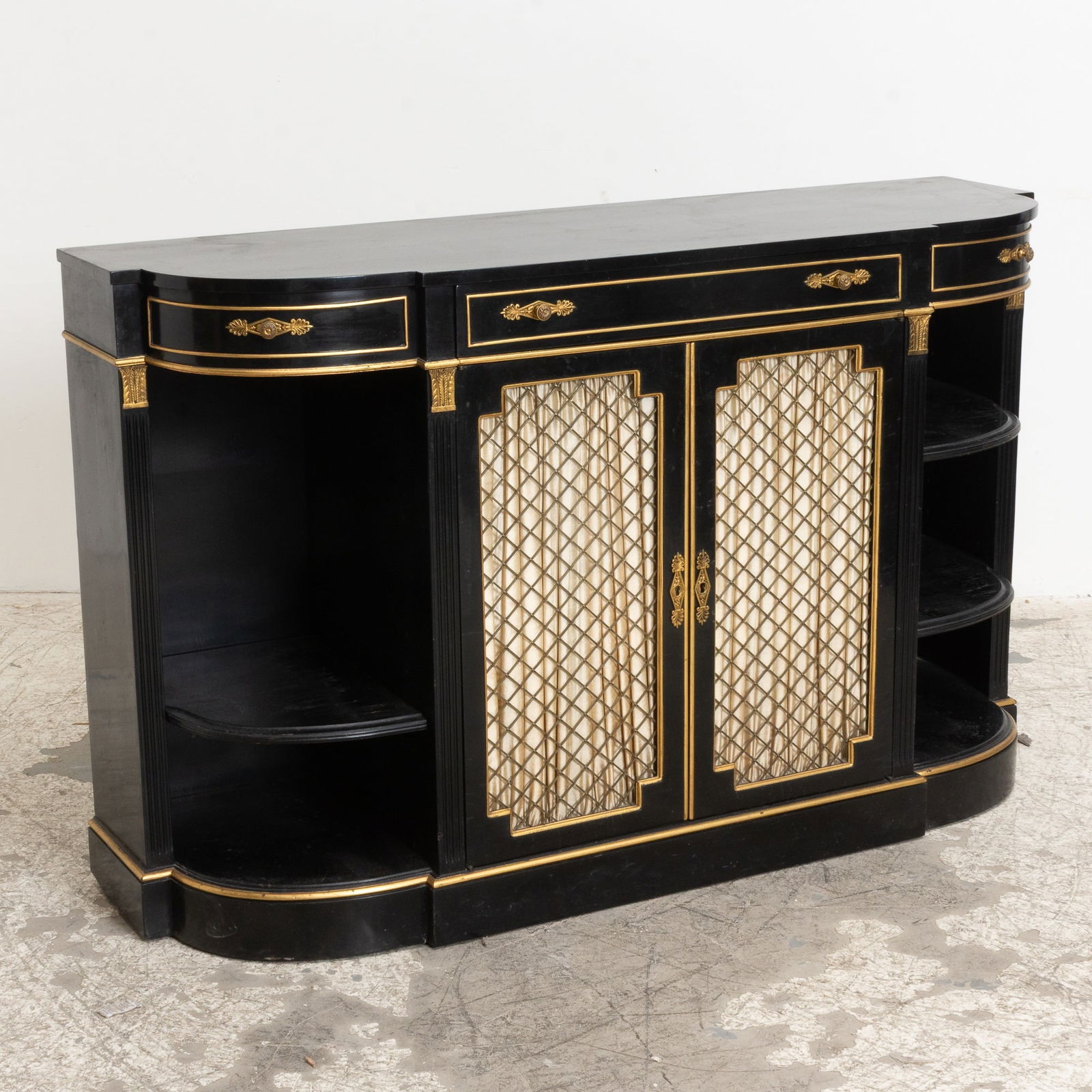 Black Lacquer Gilt Decorated Sideboard (1 of 4)