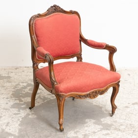 Louis XVI Style Walnut Fauteuil