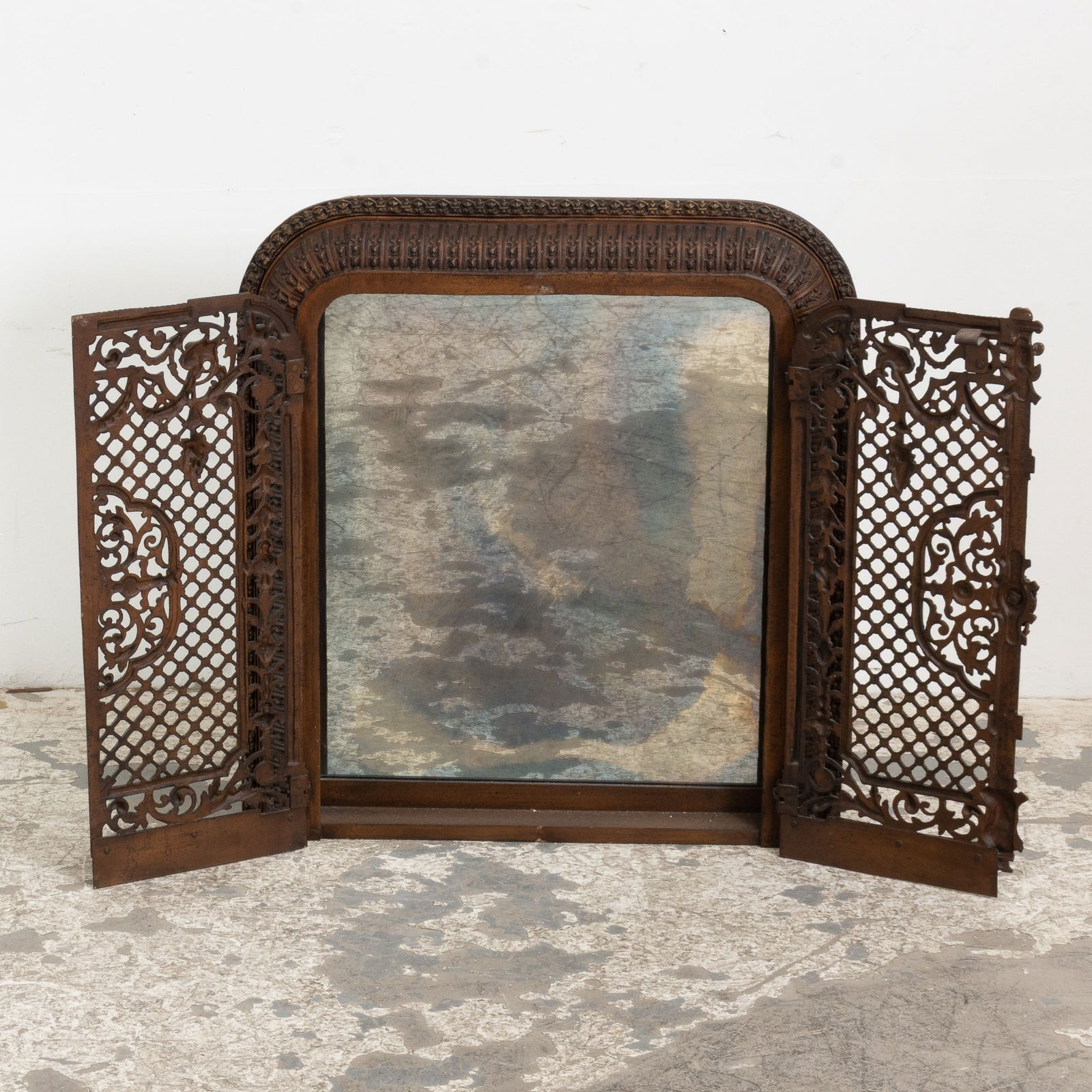 Painted Cast Iron Mirror Frame with Ornate Doors (1 of 7)