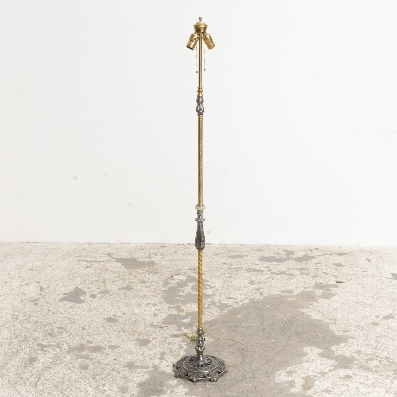 Gilt and Silver Metal Floor Lamp (1 of 6)