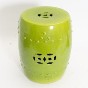 Lime Green Chinese Porcelain Garden Seat