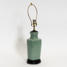 Chinese Style Ceramic Celadon Table Lamp