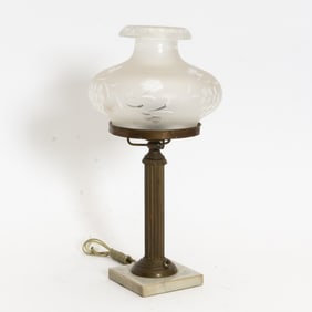 Frosted Glass and brass Lamp