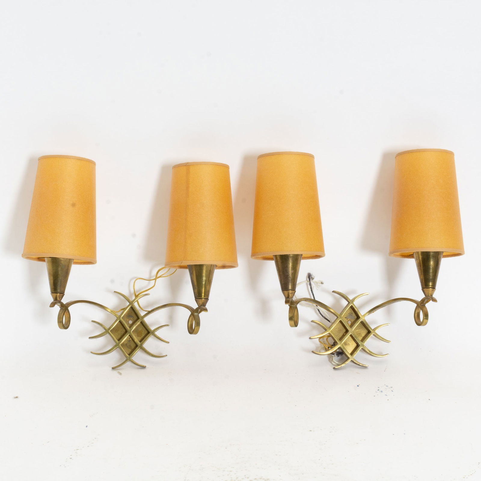 Pair of Jules Leleu Gilt Metal Sconces (1 of 5)