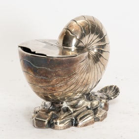 Silver Plated Nautilus Shell Spoon Warmer