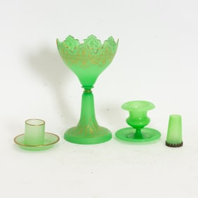 Group of Uranium Glass Table Articles