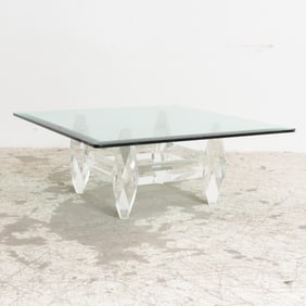 Glass Top Acrylic Coffee Table