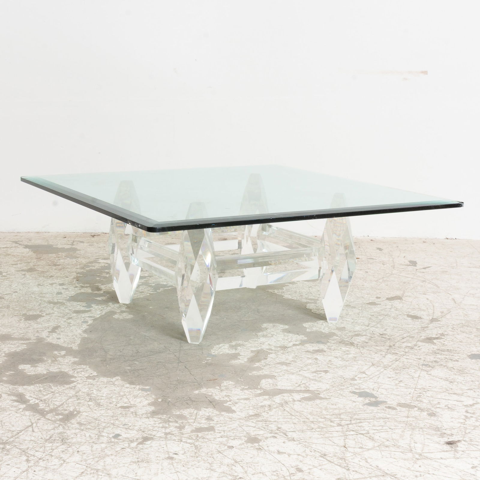 Glass Top Acrylic Coffee Table (1 of 5)