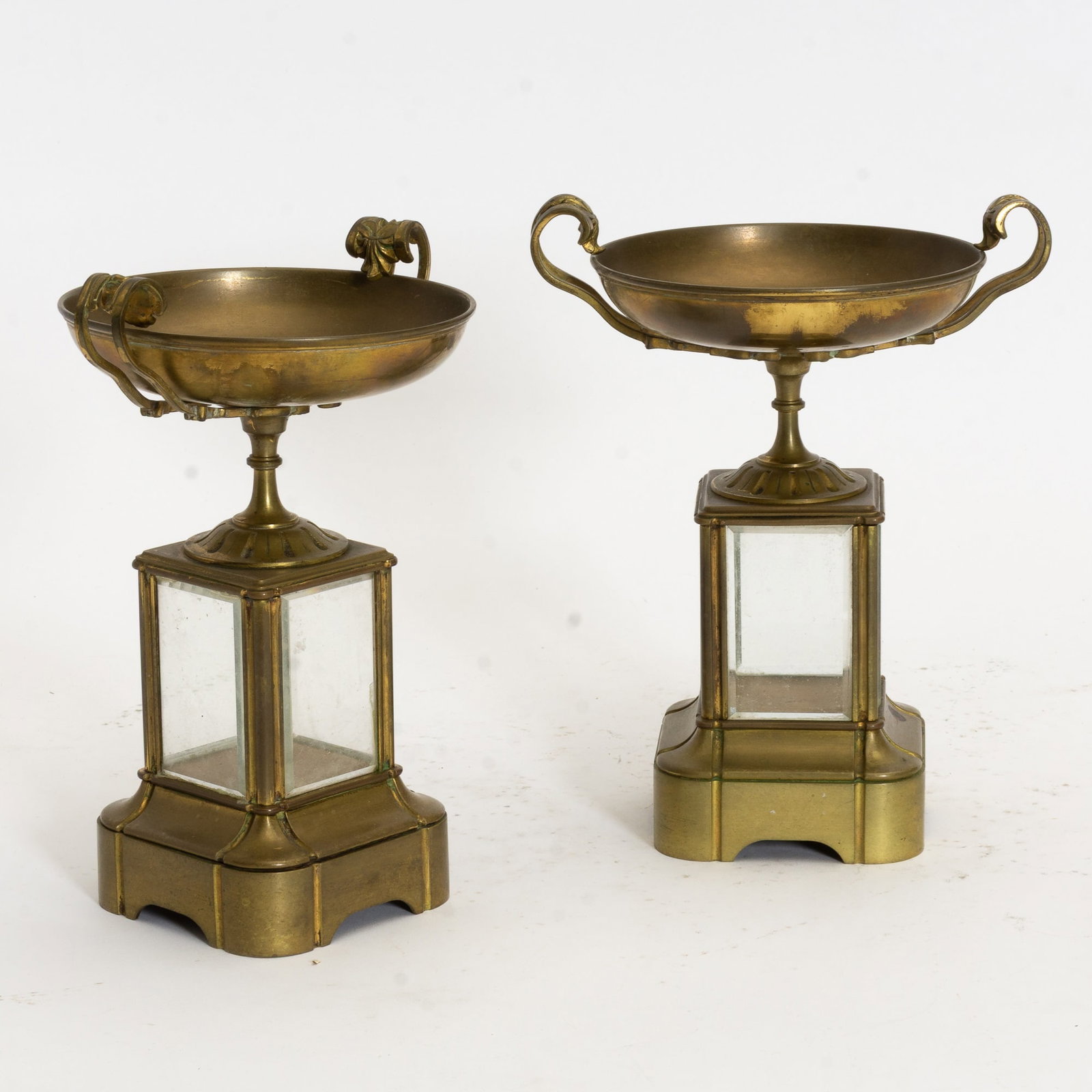 Pair of Brass and Glass Tazzas (1 of 7)
