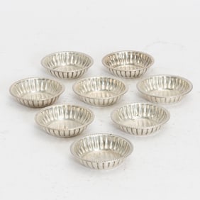 Set of Eight Sterling Silver Nut Dishes