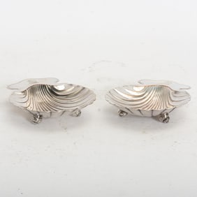 Pair of Silverplate Shell Form Dishes