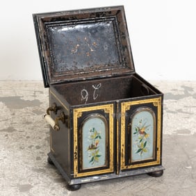 Paint Decorated Tole Scuttle