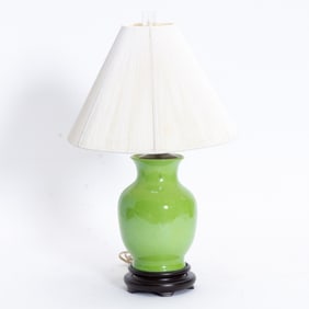 Lime Green Glazed Ceramic Vase