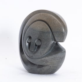 African Soapstone Sculpture of Face