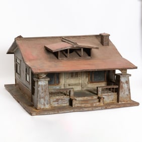 Folk Art Tin House Model