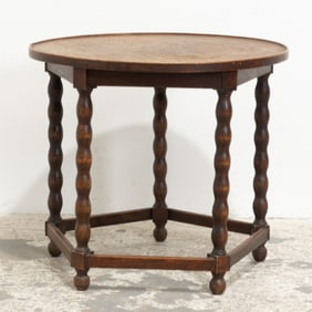 Oak Round Low Table