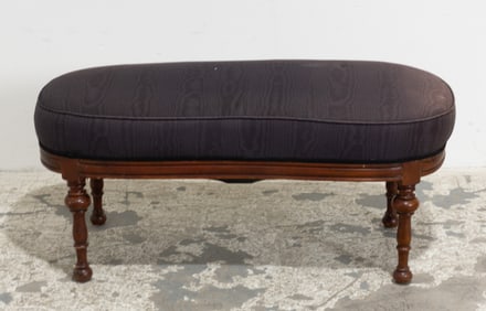 Vintage Mahogany Upholstered Bench