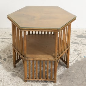 Hexagon Shaped Two-Tier Side Table