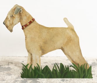 Painted Wood Dog Yard Stand