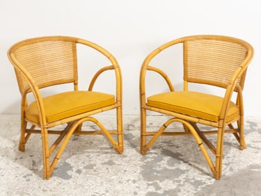 Pair of Rattan and Bamboo Chairs