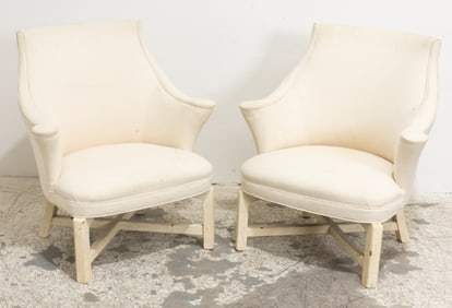 Pair of Cream Upholstered Armchairs