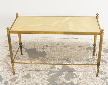 Brass Faux-Marble Top Cocktail Table