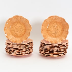 Set of Twenty-Two Lotus by Poppytrail Dessert Plates